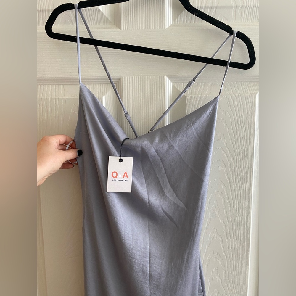 Satin cowl neck midi dress
